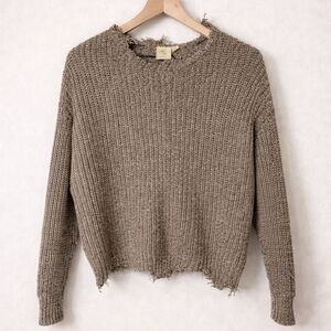 White Crow Distressed Knit Sweater